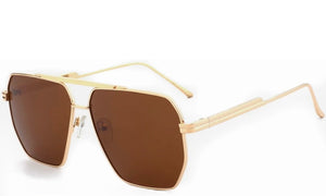 Porto Brown Oversized Square Aviators