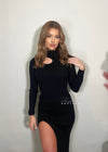 Ariana Black Cutout Midi Dress