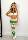 Women's green crochet beach skirt