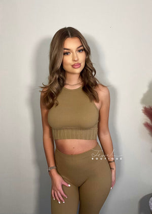 Gigi Mocha Seamless Ribbed Set