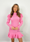 Claudia Pink Puff Sleeve Dress