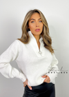 Cream fine knit half zip jumper