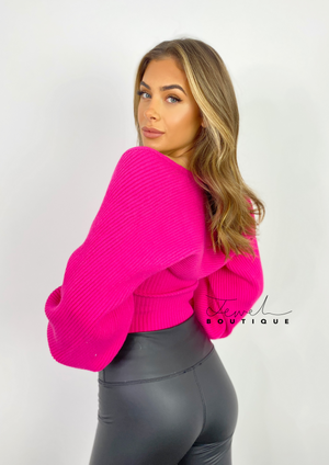 Women's bright pink fitted sweetheart neckline top