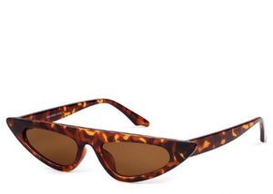 Women's tortoiseshell slim sunglasses